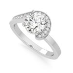 1.32 Carat Round Cut Halo Lab Grown Diamond Gold Ring - Image 5