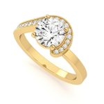 1.32 Carat Round Cut Halo Lab Grown Diamond Gold Ring - Image 2