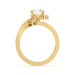1.32 Carat Round Cut Halo Lab Grown Diamond Gold Ring - Image 3