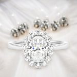 Oval Cut Halo Lab Grown Diamond Gold Ring - Image 4