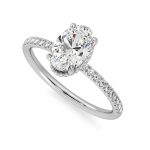 1.90 Carat Oval Cut Solitaire with Accents Lab Grown Diamond Gold Ring - Image 8