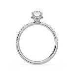 1.90 Carat Oval Cut Solitaire with Accents Lab Grown Diamond Gold Ring - Image 9
