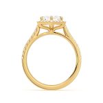1.51 Carat Hexagonal Cut Halo Lab Grown Diamond Gold Ring - Image 3