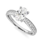 1.76 Carat Oval Cut Solitaire with Accents Lab Grown Diamond Gold Ring - Image 8