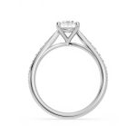 1.76 Carat Oval Cut Solitaire with Accents Lab Grown Diamond Gold Ring - Image 9