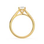 1.76 Carat Oval Cut Solitaire with Accents Lab Grown Diamond Gold Ring - Image 3