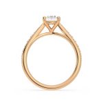 1.76 Carat Oval Cut Solitaire with Accents Lab Grown Diamond Gold Ring - Image 6