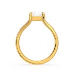 1.30 Carat Princess Cut Solitaire with Accents Lab Grown Diamond Gold Ring - Image 3