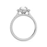 Flower Round Cut Solitaire with Accents Lab Grown Diamond Gold Ring - Image 9