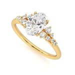 Oval Cut Solitaire with Accents Lab Grown Certified Diamond Ring - Image 2