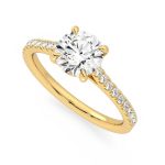 Oval Solitaire with Accents Lab Grown Diamond Gold Ring - Image 2