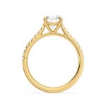 Oval Solitaire with Accents Lab Grown Diamond Gold Ring - Image 3