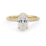 Oval Solitaire with Accent Lab Grown Diamond Ring