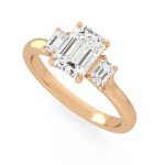 Emerald Cut Three Stone Lab Grown Diamond Ring - Image 3