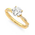 Round Cut Solitaire with Accents Lab Grown Diamond Ring - Image 2