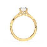 Round Cut Solitaire with Accents Lab Grown Diamond Ring - Image 3