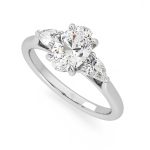 2 Carat Oval Cut Three Stone Lab Grown Diamond Ring - Image 5