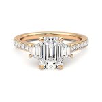 1.56 Carat Emerald Cut Solitaire with Accents Lab Grown Diamond Ring - Image 7