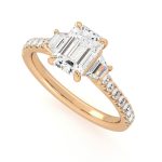 1.56 Carat Emerald Cut Solitaire with Accents Lab Grown Diamond Ring - Image 8