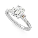 1.56 Carat Emerald Cut Solitaire with Accents Lab Grown Diamond Ring - Image 5