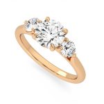 Round Cut Three Stone Lab Grown Diamond Ring - Image 8