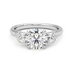 Round Cut Three Stone Lab Grown Diamond Ring - Image 4