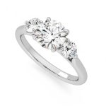Round Cut Three Stone Lab Grown Diamond Ring - Image 5