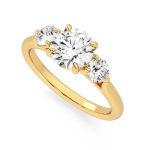 Round Cut Three Stone Lab Grown Diamond Ring - Image 2