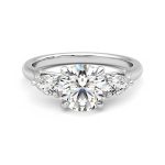 1.00 Round Cut Three Stone Lab Grown Diamond Ring - Image 4