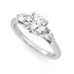 1.00 Round Cut Three Stone Lab Grown Diamond Ring - Image 5