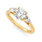 1.00 Round Cut Three Stone Lab Grown Diamond Ring - Image 2
