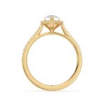 Cushion Cut Engagement Halo Lab Grown Diamond Gold Ring - Image 2