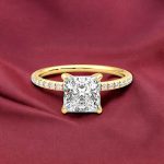 Princess Cut Solitaire with Accents Lab Grown Diamond Ring