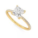 Princess Cut Solitaire with Accents Lab Grown Diamond Ring - Image 2