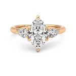 Marquise Cut Three Stone Lab Grown Diamond Ring - Image 4