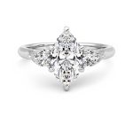 Marquise Cut Three Stone Lab Grown Diamond Ring - Image 7