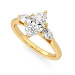 Marquise Cut Three Stone Lab Grown Diamond Ring - Image 2