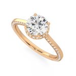 Round Cut Solitaire with Accents Engagement Lab Grown Diamond Ring - Image 5