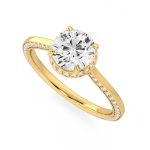 Round Cut Solitaire with Accents Engagement Lab Grown Diamond Ring - Image 2