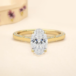 2.30 Carat Oval Cut Solitaire with Accents Lab Grown Diamond Gold Ring