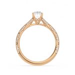 2.30 Carat Oval Cut Solitaire with Accents Lab Grown Diamond Gold Ring - Image 9