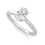 2.30 Carat Oval Cut Solitaire with Accents Lab Grown Diamond Gold Ring - Image 5