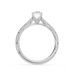 2.30 Carat Oval Cut Solitaire with Accents Lab Grown Diamond Gold Ring - Image 6