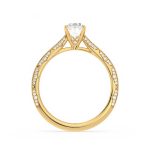 2.30 Carat Oval Cut Solitaire with Accents Lab Grown Diamond Gold Ring - Image 3