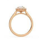 Oval Cut Halo Lab Grown Diamond Gold Ring - Image 9