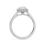 Oval Cut Halo Lab Grown Diamond Gold Ring - Image 6