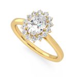 Oval Cut Halo Lab Grown Diamond Gold Ring - Image 2