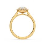 Oval Cut Halo Lab Grown Diamond Gold Ring - Image 3