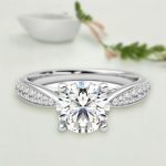 1.80 Carat Round Cut Solitaire with Accents Lab Grown Diamond Gold Ring - Image 7