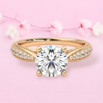 1.80 Carat Round Cut Solitaire with Accents Lab Grown Diamond Gold Ring - Image 4